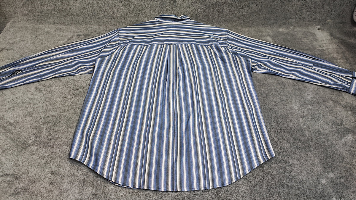 Vintage Chaps Checked Long Sleeve Plaid Casual Preppy Shirt Blue Men's Size XL