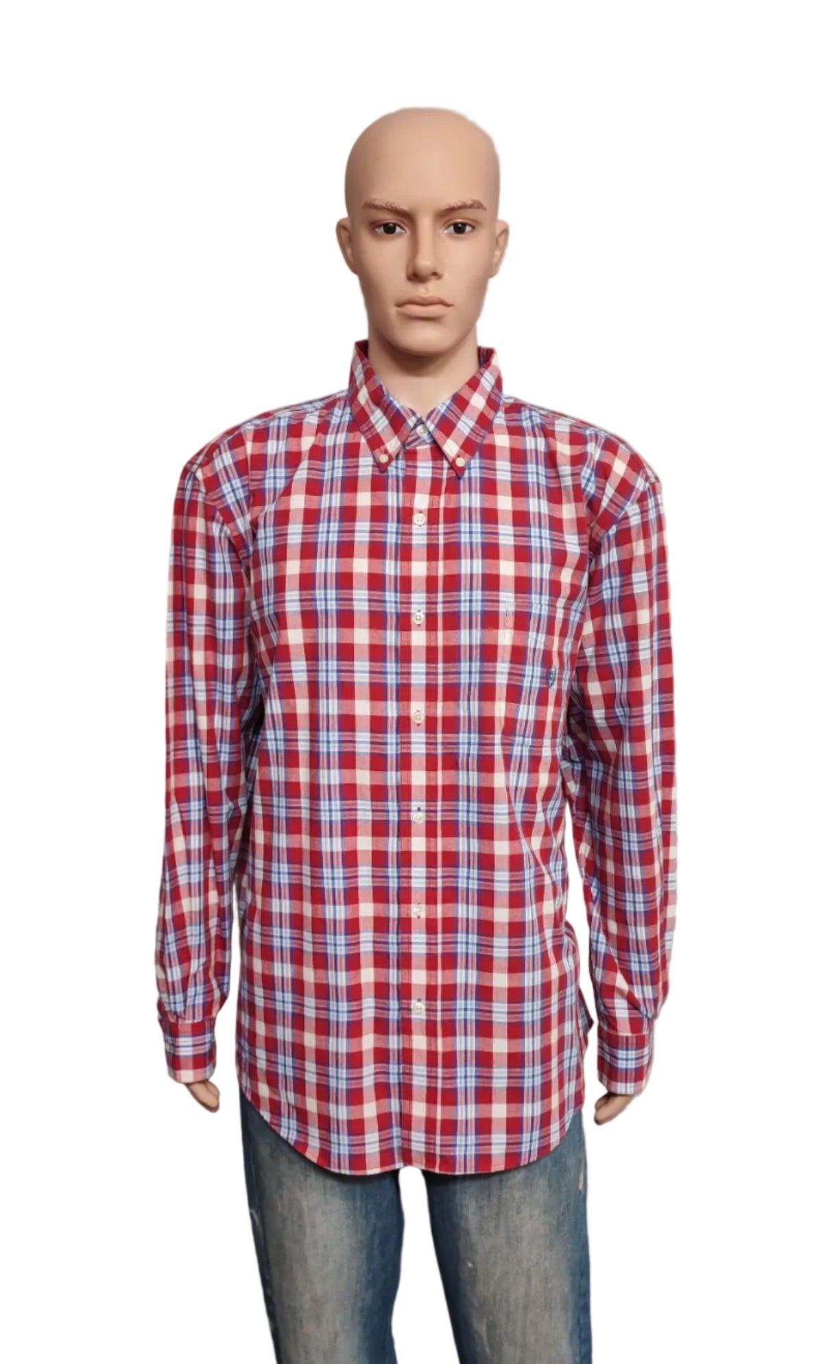 Vintage Chaps Checked Long Sleeve Shirt Red Multicolour Men's Size XXXL