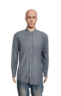 Vintage Old Navy Striped Long Sleeve Shirt Blue White Men's Size Large L