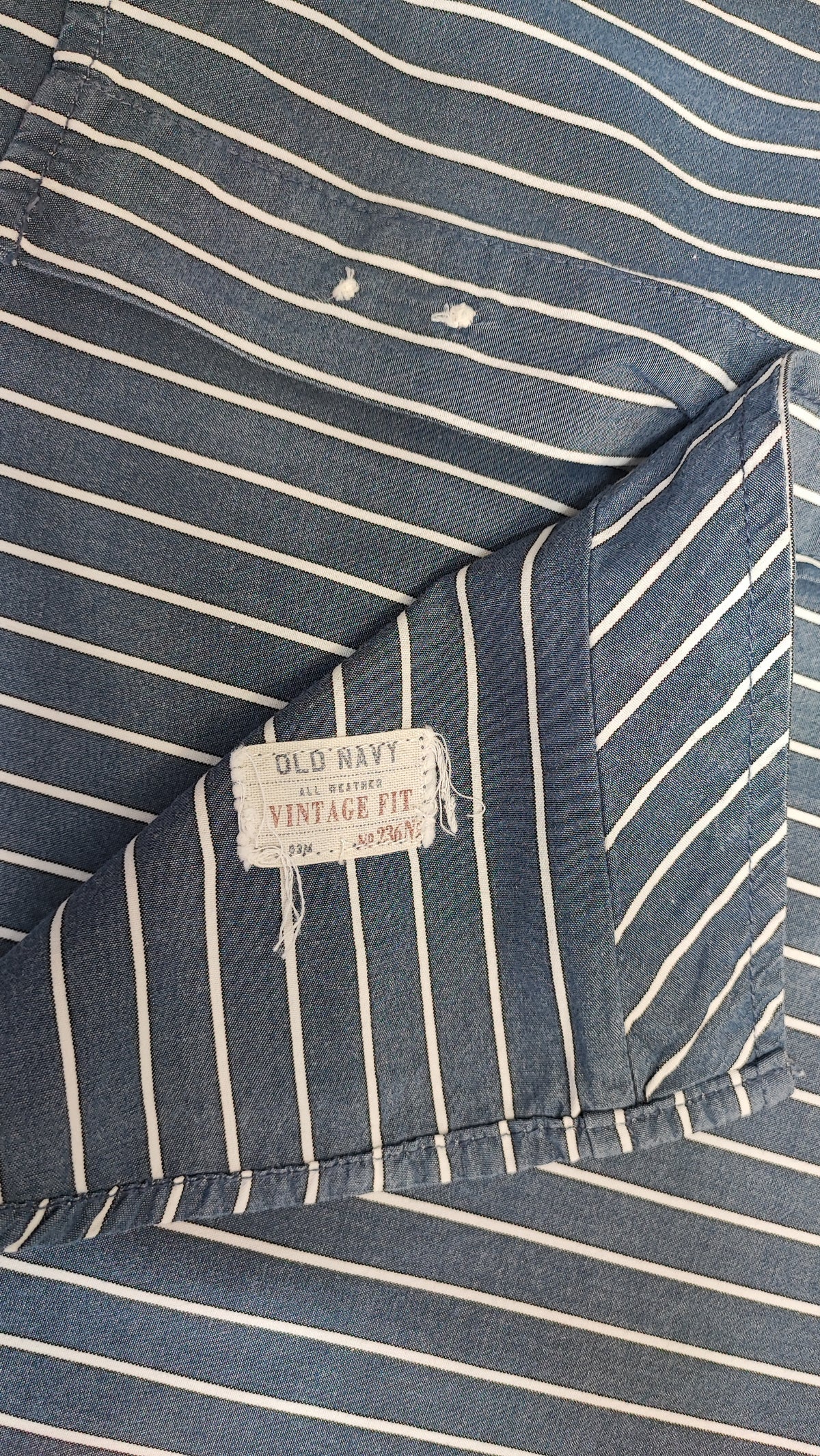 Vintage Old Navy Striped Long Sleeve Shirt Blue White Men's Size Large L