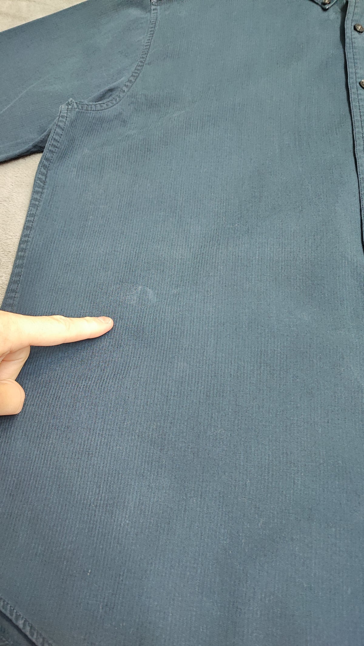 Vintage Chaps Navy Blue Shirt Large Long Sleeve Cotton Plain Preppy 90s Y2K Dad