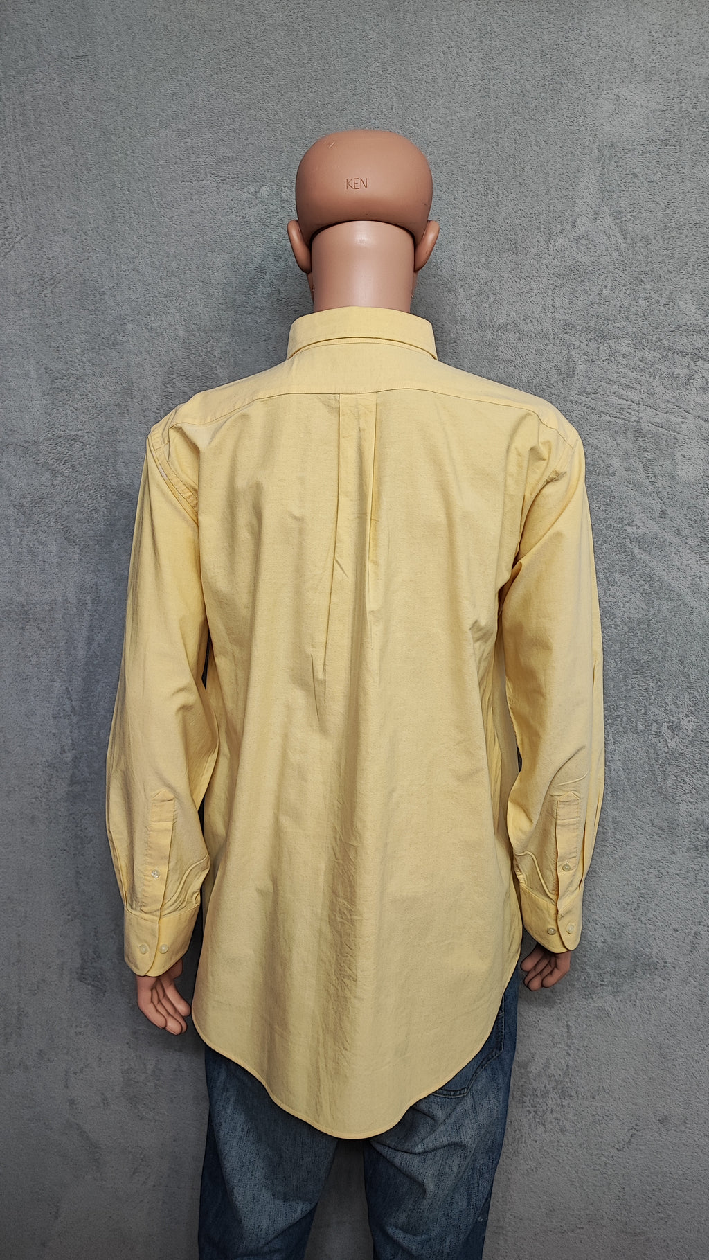 Vintage Chaps Plain Long Sleeve Button Down Shirt Pale Yellow Men Size XXL
