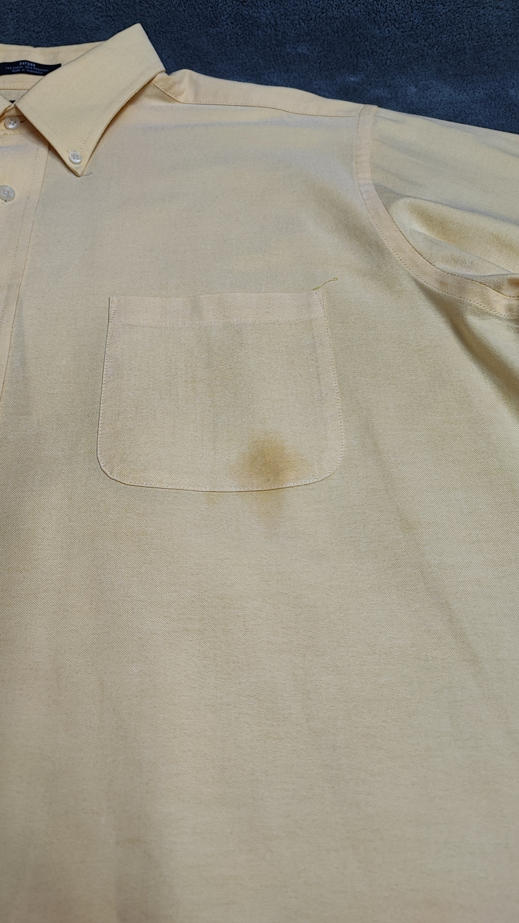 Vintage Chaps Plain Long Sleeve Button Down Shirt Pale Yellow Men Size XXL