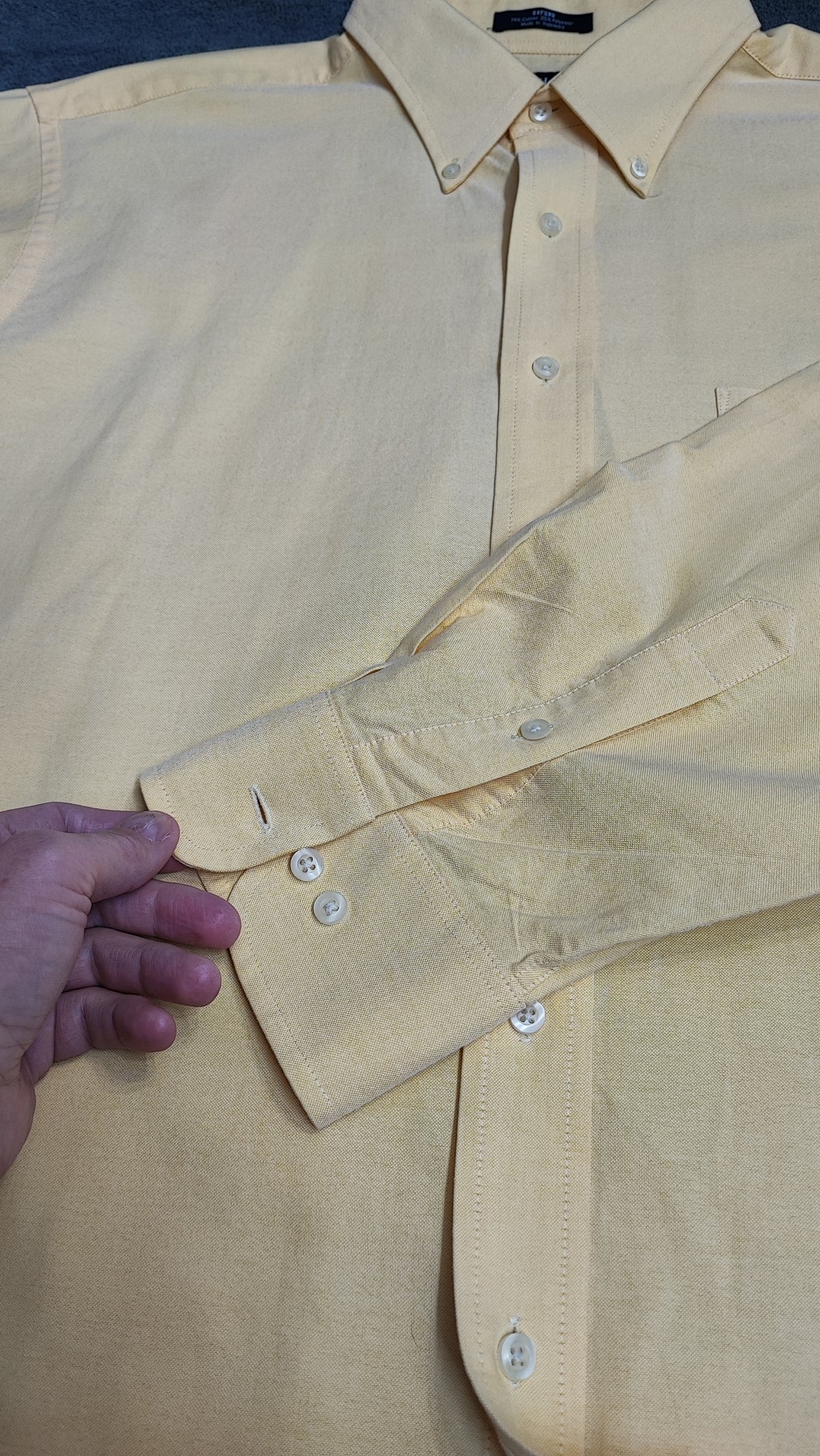 Vintage Chaps Plain Long Sleeve Button Down Shirt Pale Yellow Men Size XXL