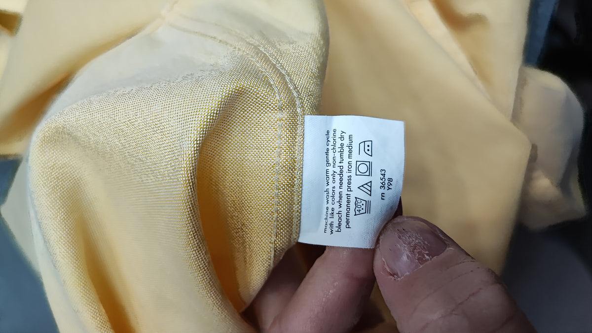 Vintage Chaps Plain Long Sleeve Button Down Shirt Pale Yellow Men Size XXL