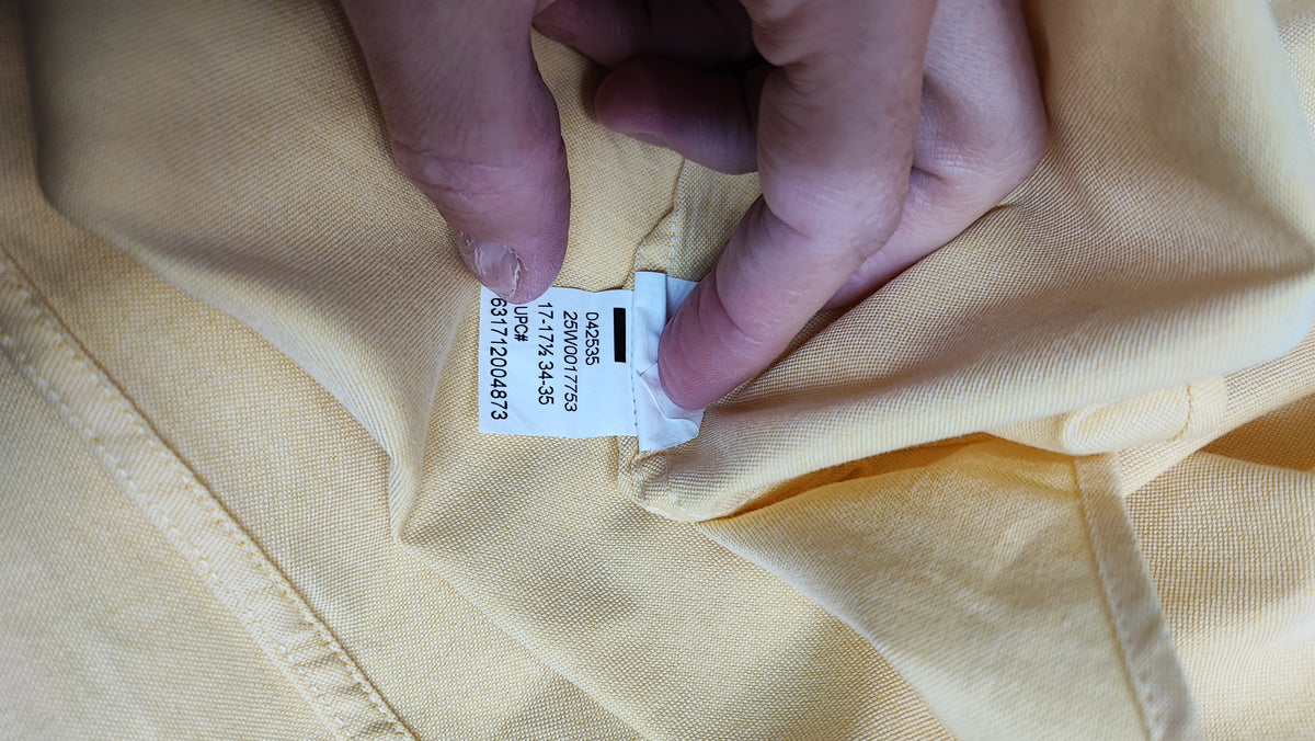 Vintage Chaps Plain Long Sleeve Button Down Shirt Pale Yellow Men Size XXL