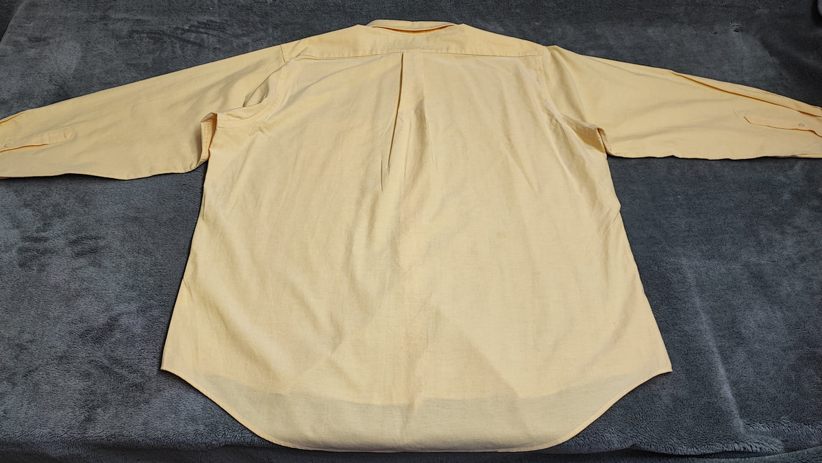 Vintage Chaps Plain Long Sleeve Button Down Shirt Pale Yellow Men Size XXL