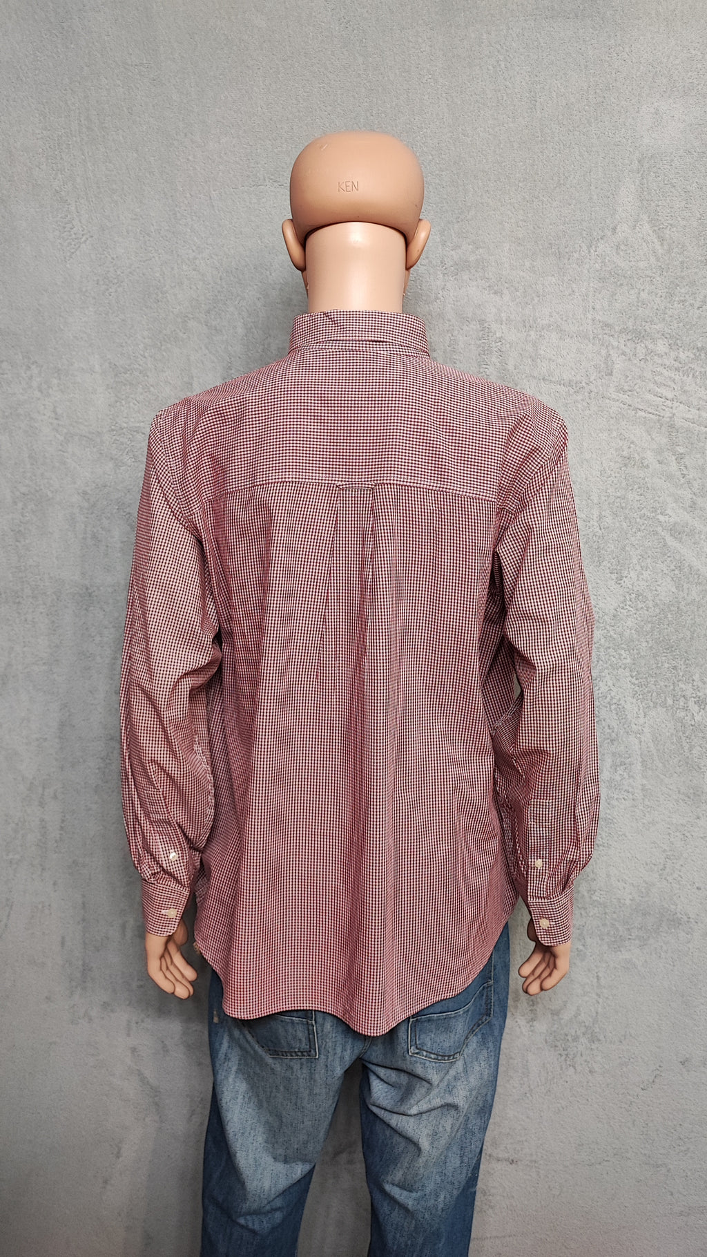 Vintage Chaps Checked Long Sleeve Shirt Red White Men's Size XXL Oversized