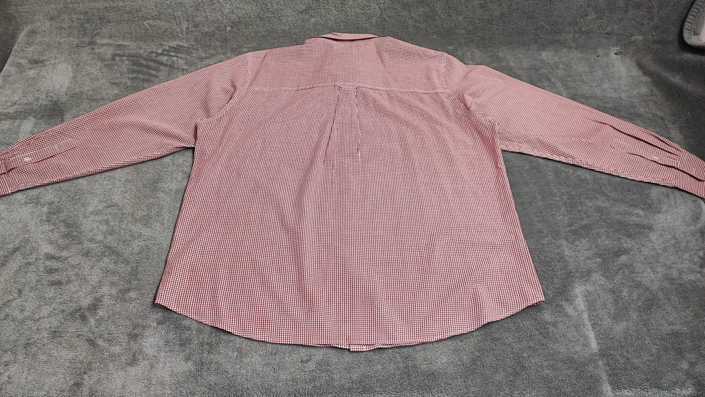 Vintage Chaps Checked Long Sleeve Shirt Red White Men's Size XXL Oversized