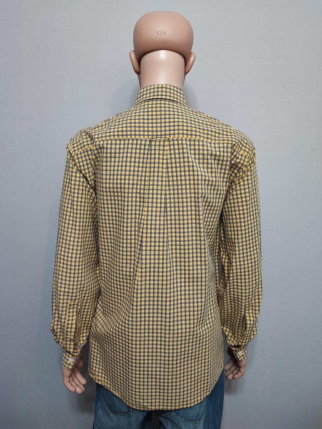Vintage Nautica Checked Long Sleeve Plaid Lumberjack Shirt Yellow Men Size Large