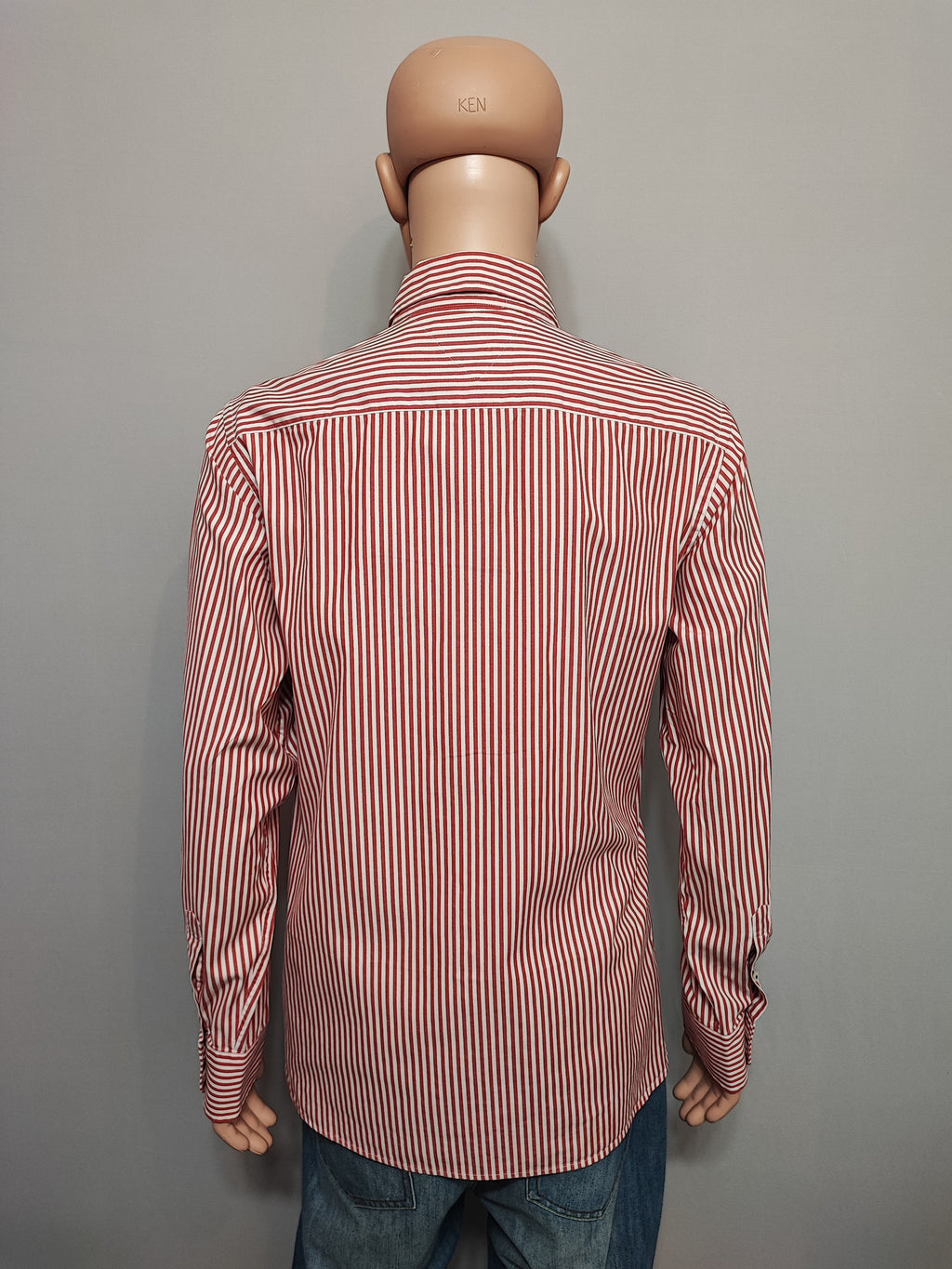 Vintage Tommy Hilfiger Striped Long Sleeve Heritage Crest Shirt Red Men's Large