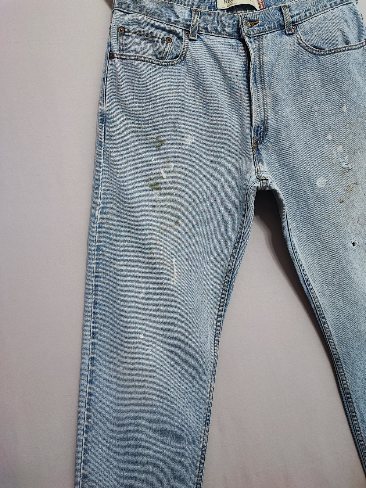 Vintage Levi's 505 Regular Fit Jeans Faded Blue Grunge Skater Men's W34 L31