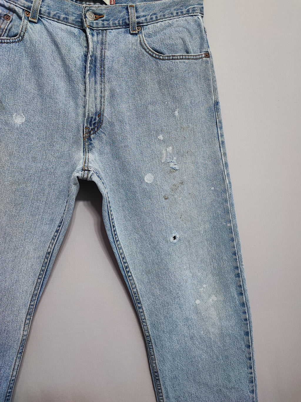 Vintage Levi's 505 Regular Fit Jeans Faded Blue Grunge Skater Men's W34 L31