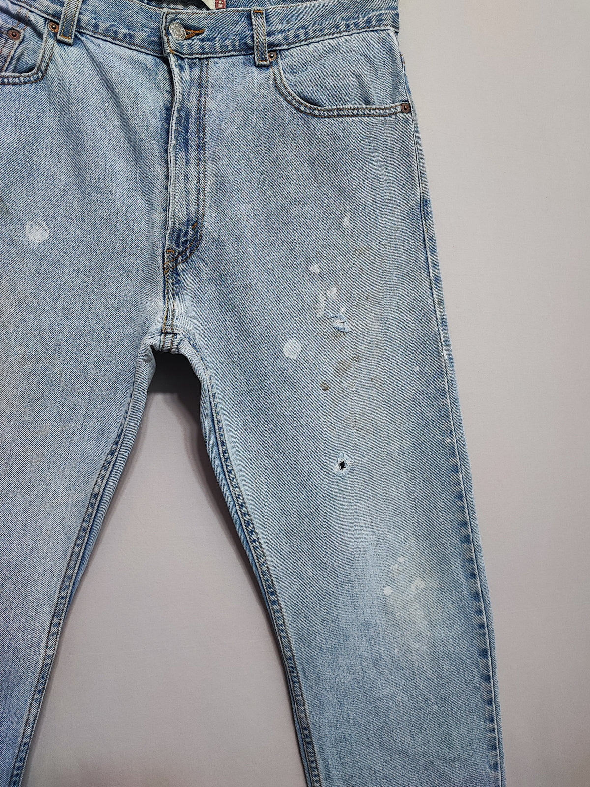 Vintage Levi's 505 Regular Fit Jeans Faded Blue Grunge Skater Men's W34 L31