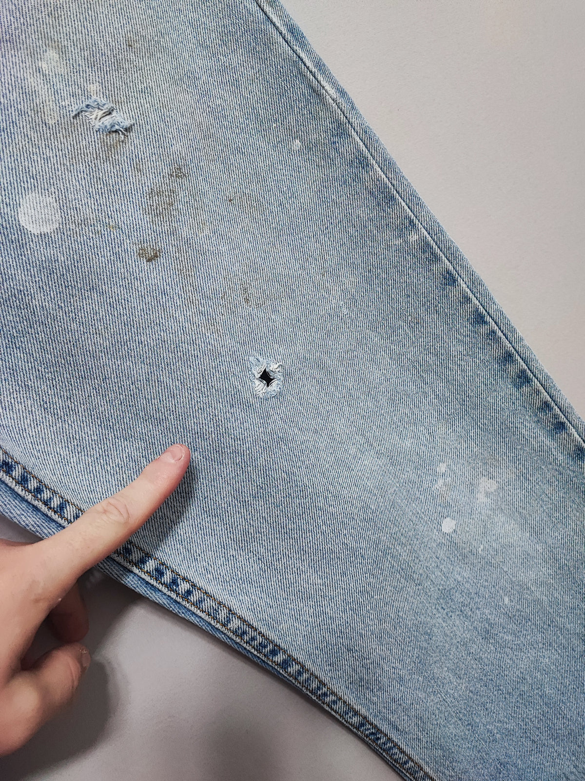Vintage Levi's 505 Regular Fit Jeans Faded Blue Grunge Skater Men's W34 L31