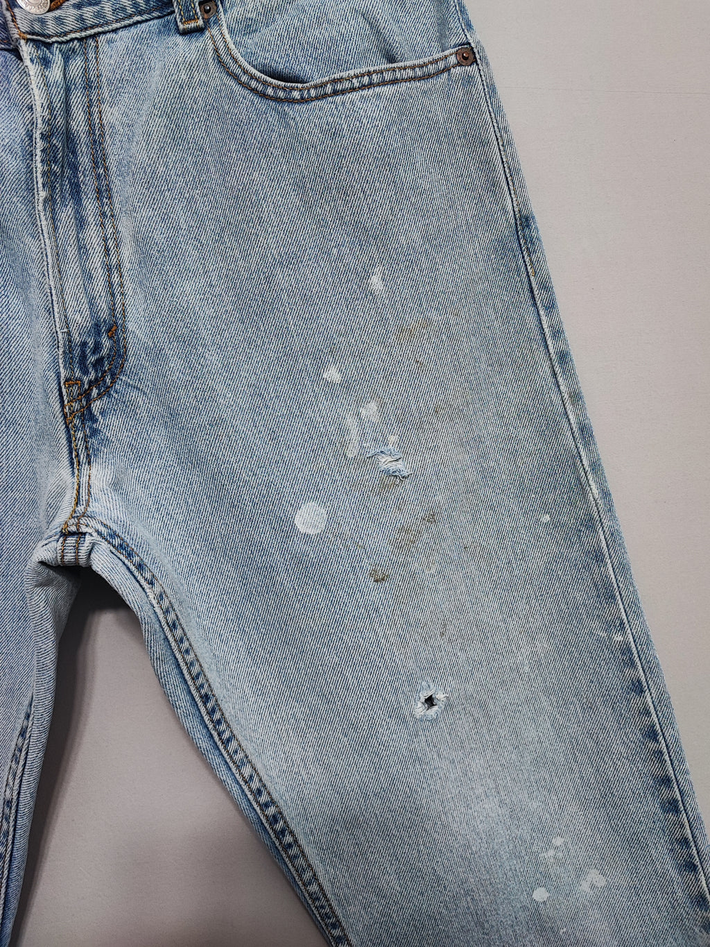 Vintage Levi's 505 Regular Fit Jeans Faded Blue Grunge Skater Men's W34 L31