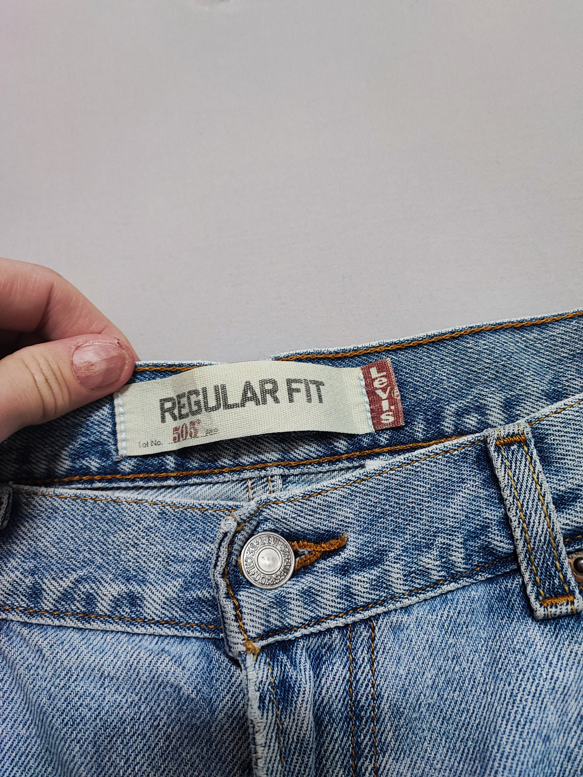 Vintage Levi's 505 Regular Fit Jeans Faded Blue Grunge Skater Men's W34 L31