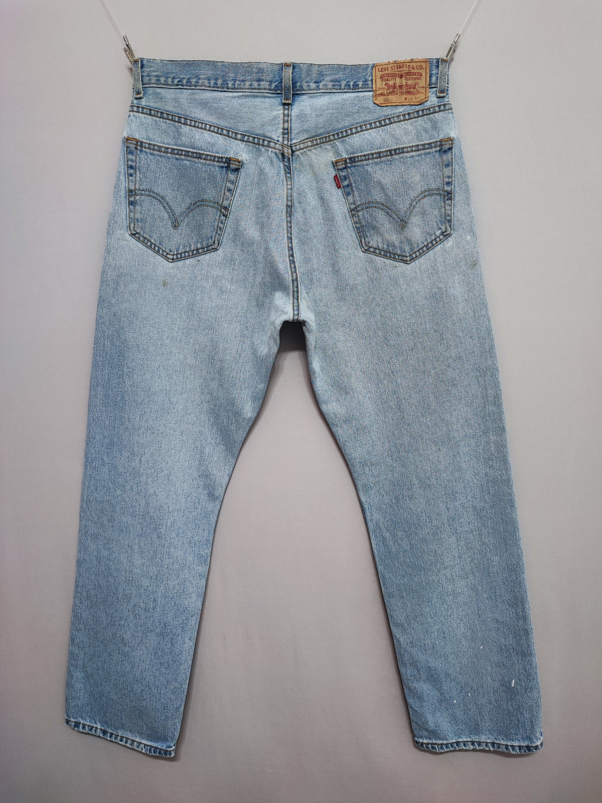 Vintage Levi's 505 Regular Fit Jeans Faded Blue Grunge Skater Men's W34 L31