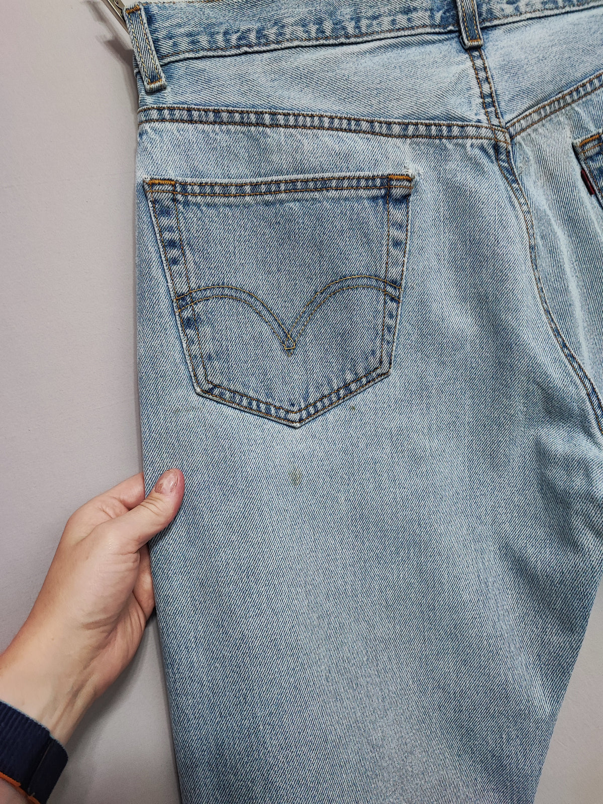 Vintage Levi's 505 Regular Fit Jeans Faded Blue Grunge Skater Men's W34 L31