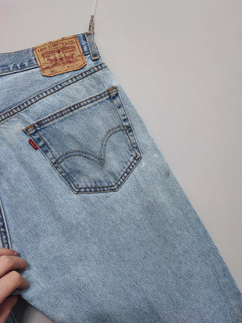 Vintage Levi's 505 Regular Fit Jeans Faded Blue Grunge Skater Men's W34 L31