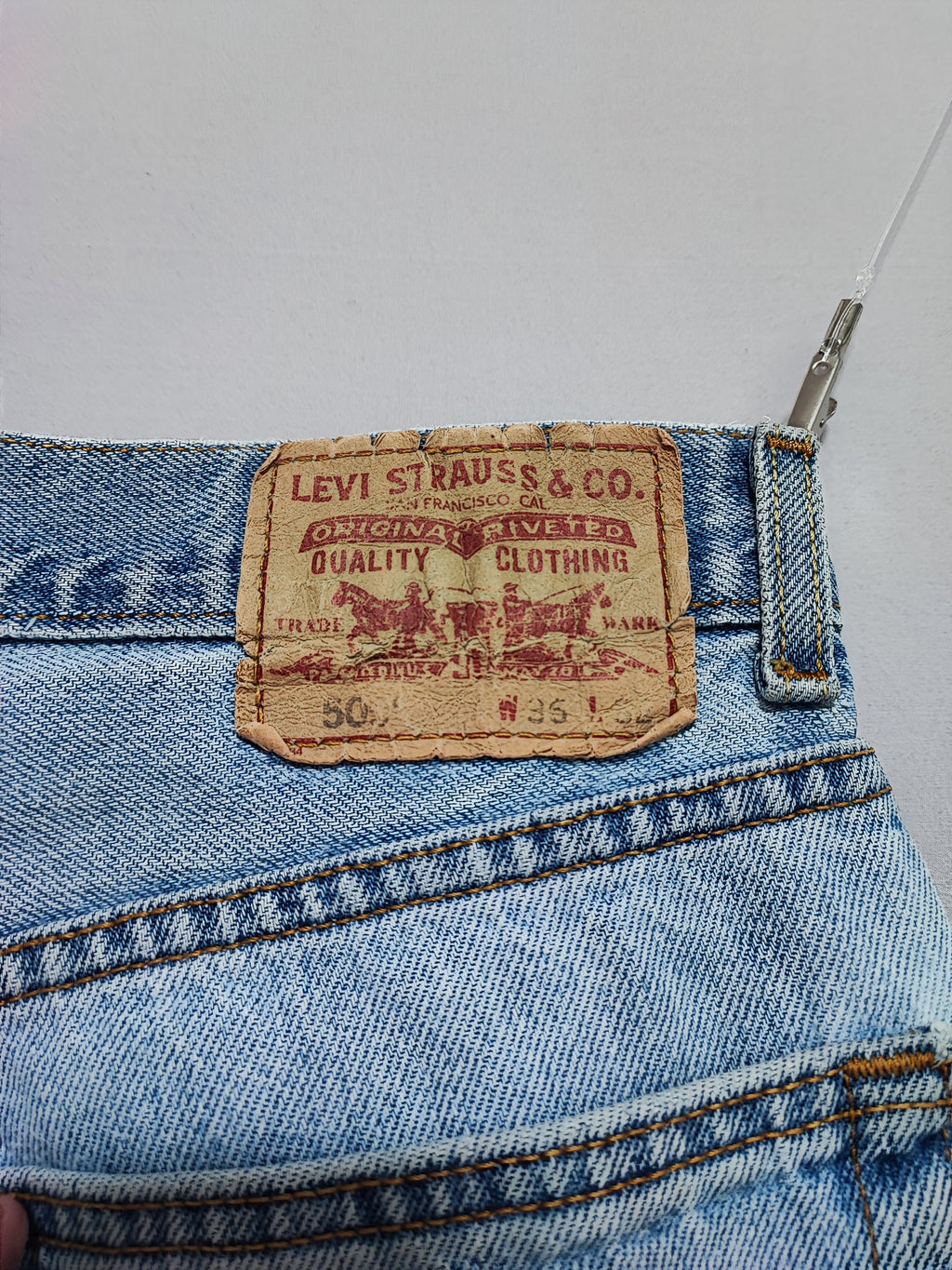 Vintage Levi's 505 Regular Fit Jeans Faded Blue Grunge Skater Men's W34 L31