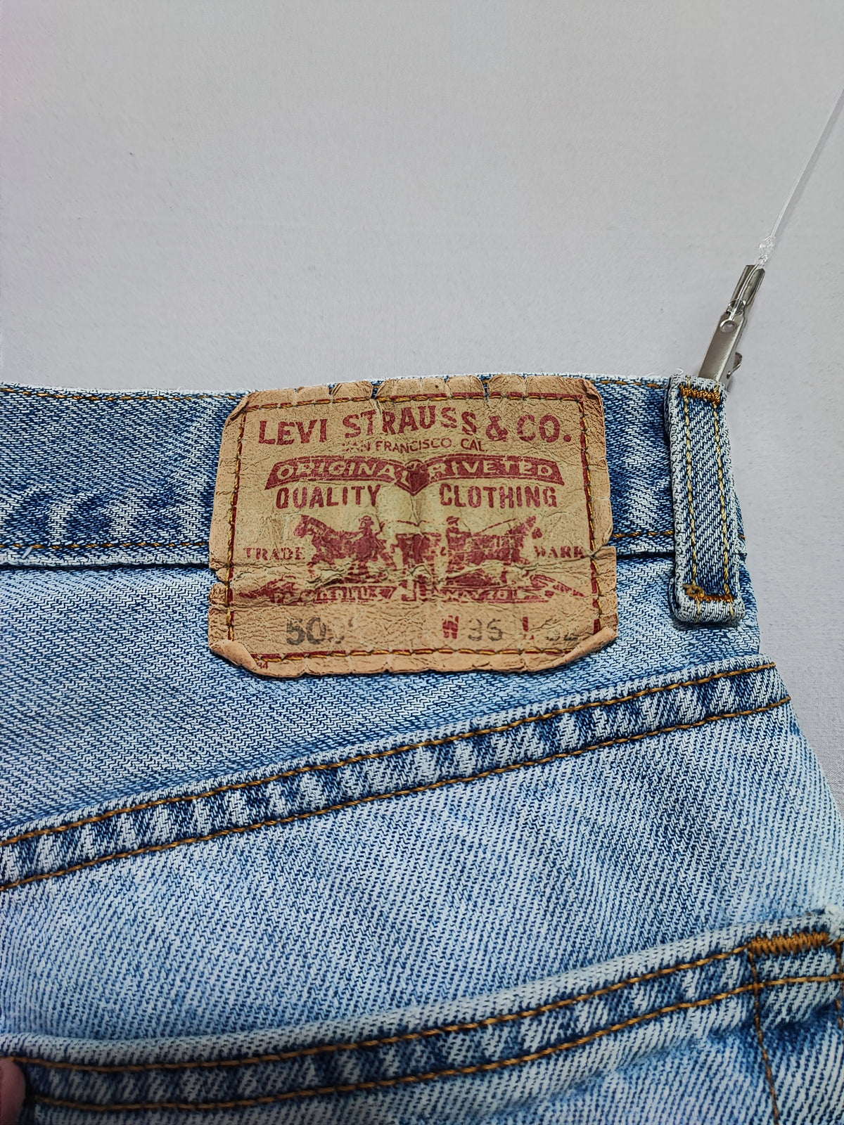 Vintage Levi's 505 Regular Fit Jeans Faded Blue Grunge Skater Men's W34 L31