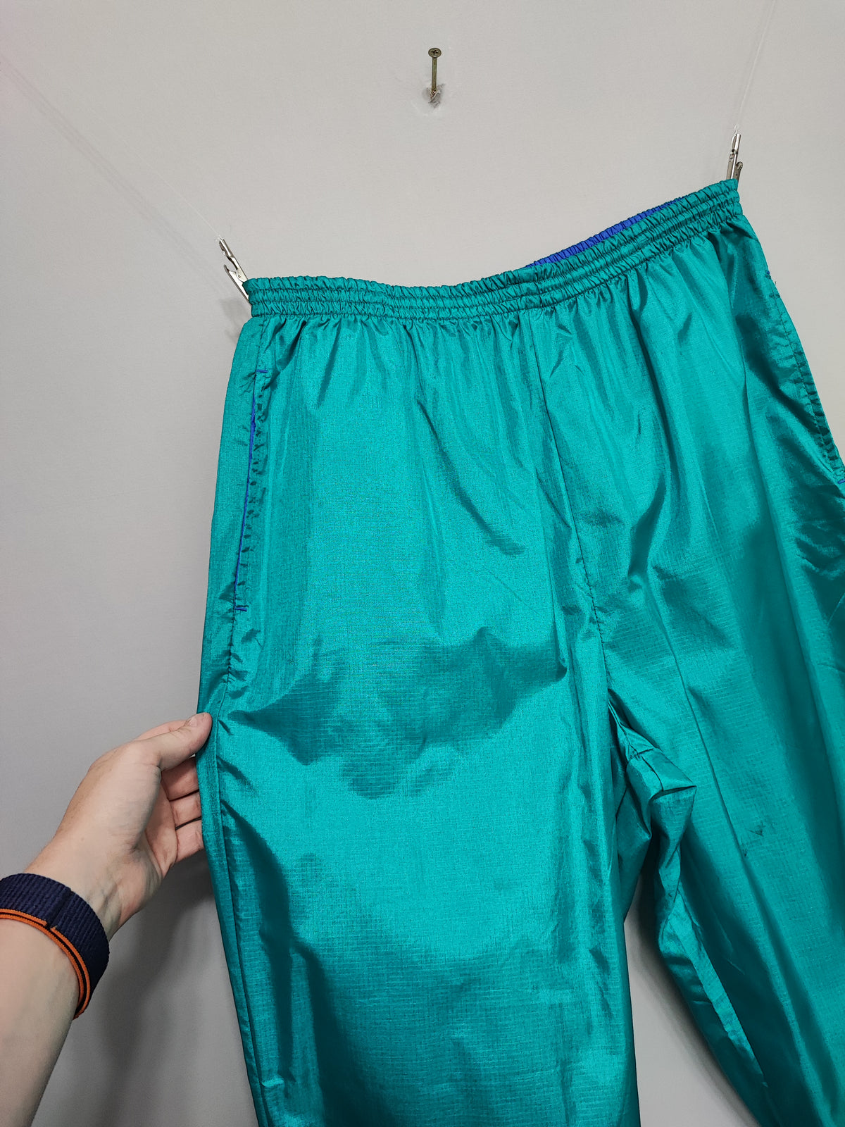 Vintage Columbia Plain Green Ankle Zip Tracksuit Bottoms Joggers Men Size Medium