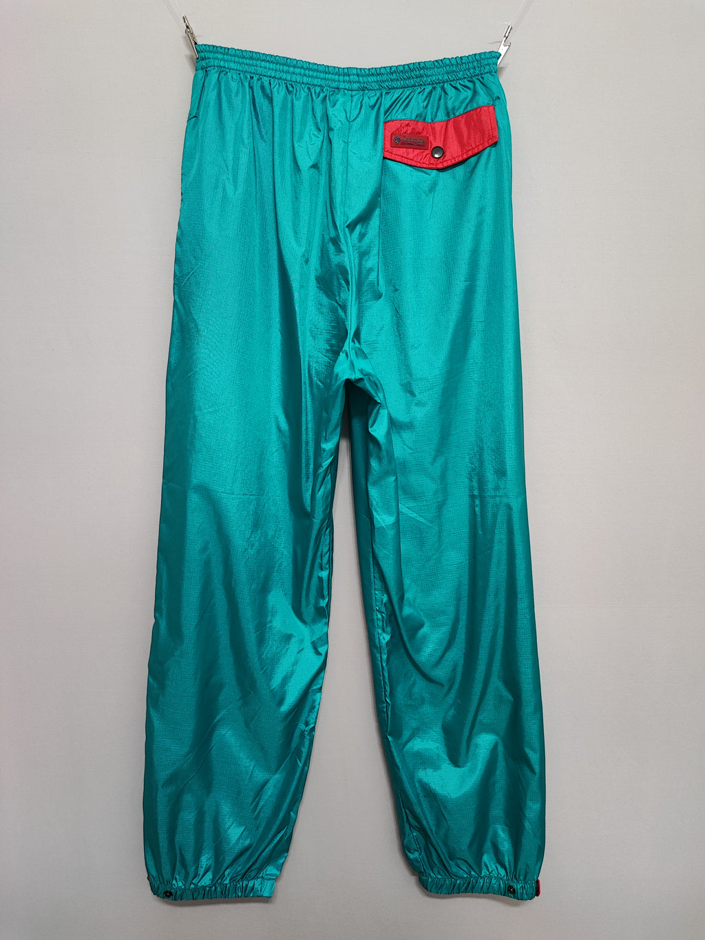 Vintage Columbia Plain Green Ankle Zip Tracksuit Bottoms Joggers Men Size Medium