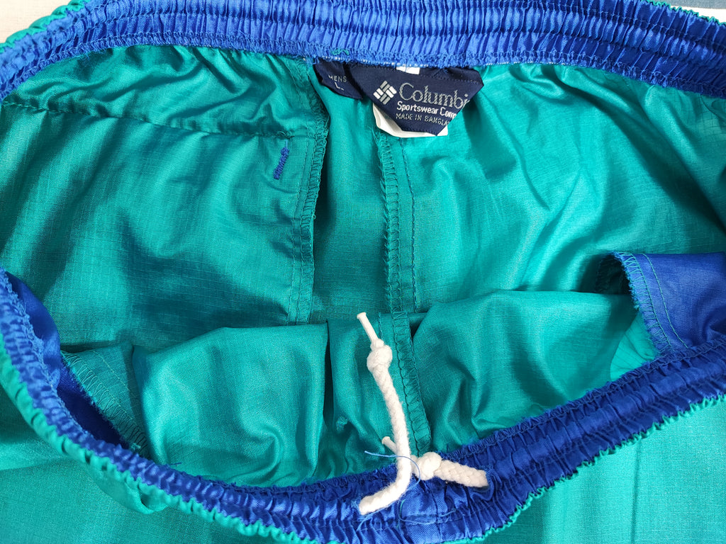 Vintage Columbia Plain Green Ankle Zip Tracksuit Bottoms Joggers Men Size Medium
