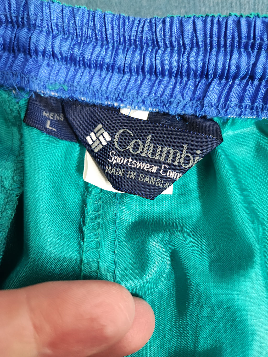 Vintage Columbia Plain Green Ankle Zip Tracksuit Bottoms Joggers Men Size Medium