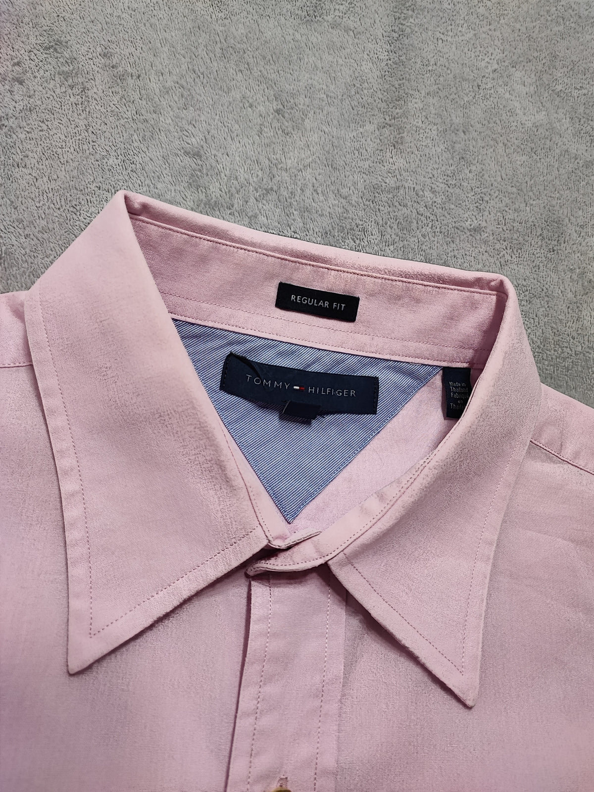 Vintage Tommy Hilfiger Plain Long Sleeve Button Down Shirt Pink Men's Size XL