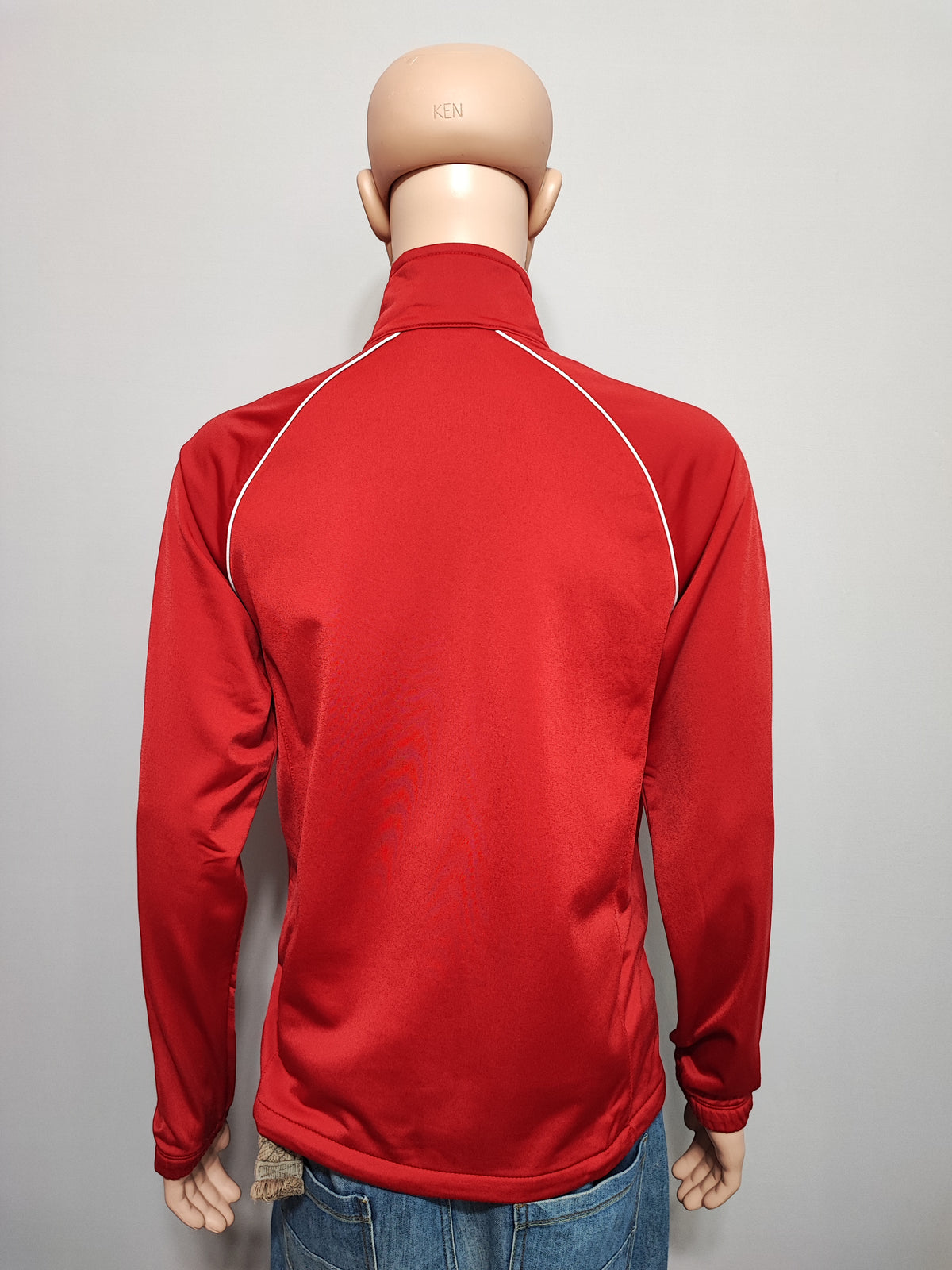 Vintage Nike Striped Long Sleeve Zip Track Jacket Red Men Size Medium