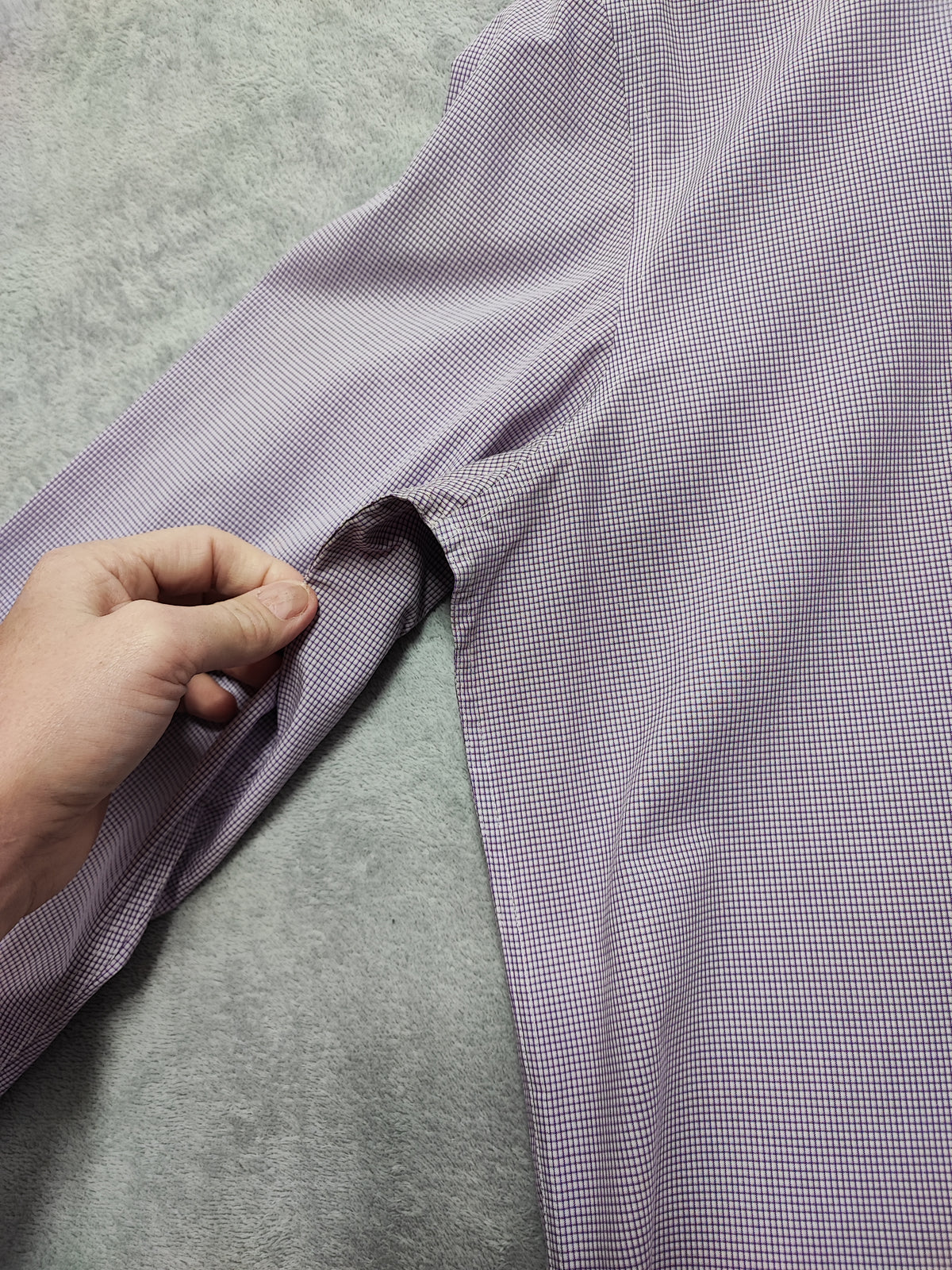 Vintage Calvin Klein Checked Long Sleeve Shirt Lilac Purple Men's Size Medium M