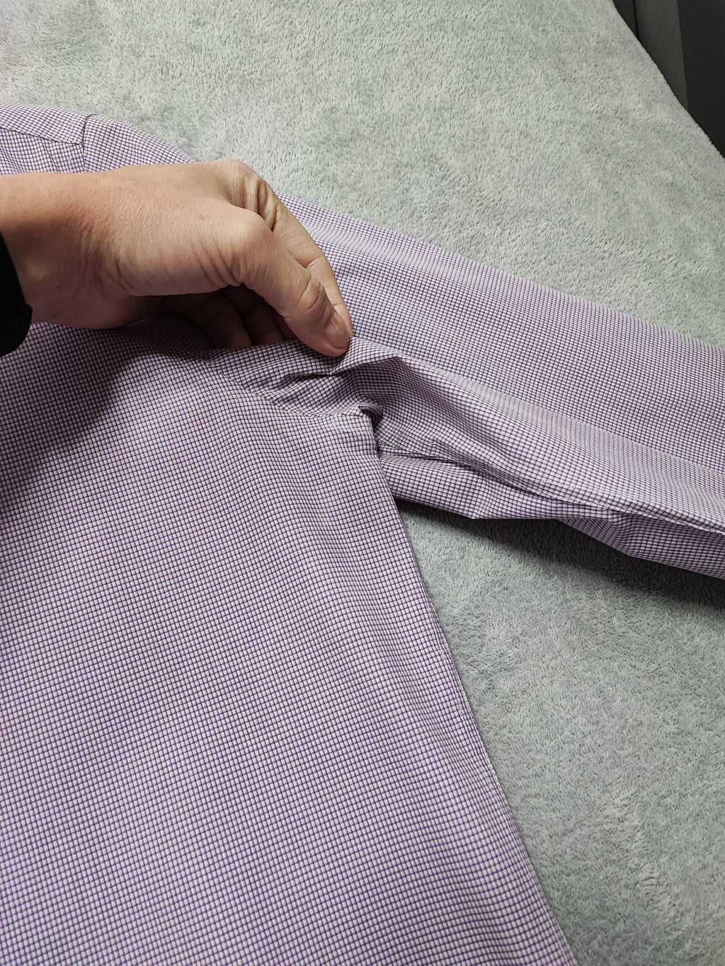 Vintage Calvin Klein Checked Long Sleeve Shirt Lilac Purple Men's Size Medium M