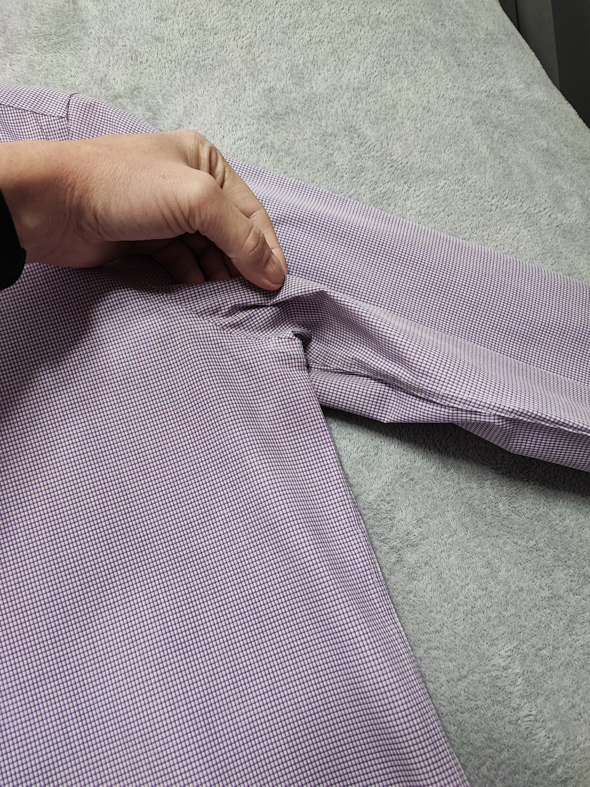 Vintage Calvin Klein Checked Long Sleeve Shirt Lilac Purple Men's Size Medium M