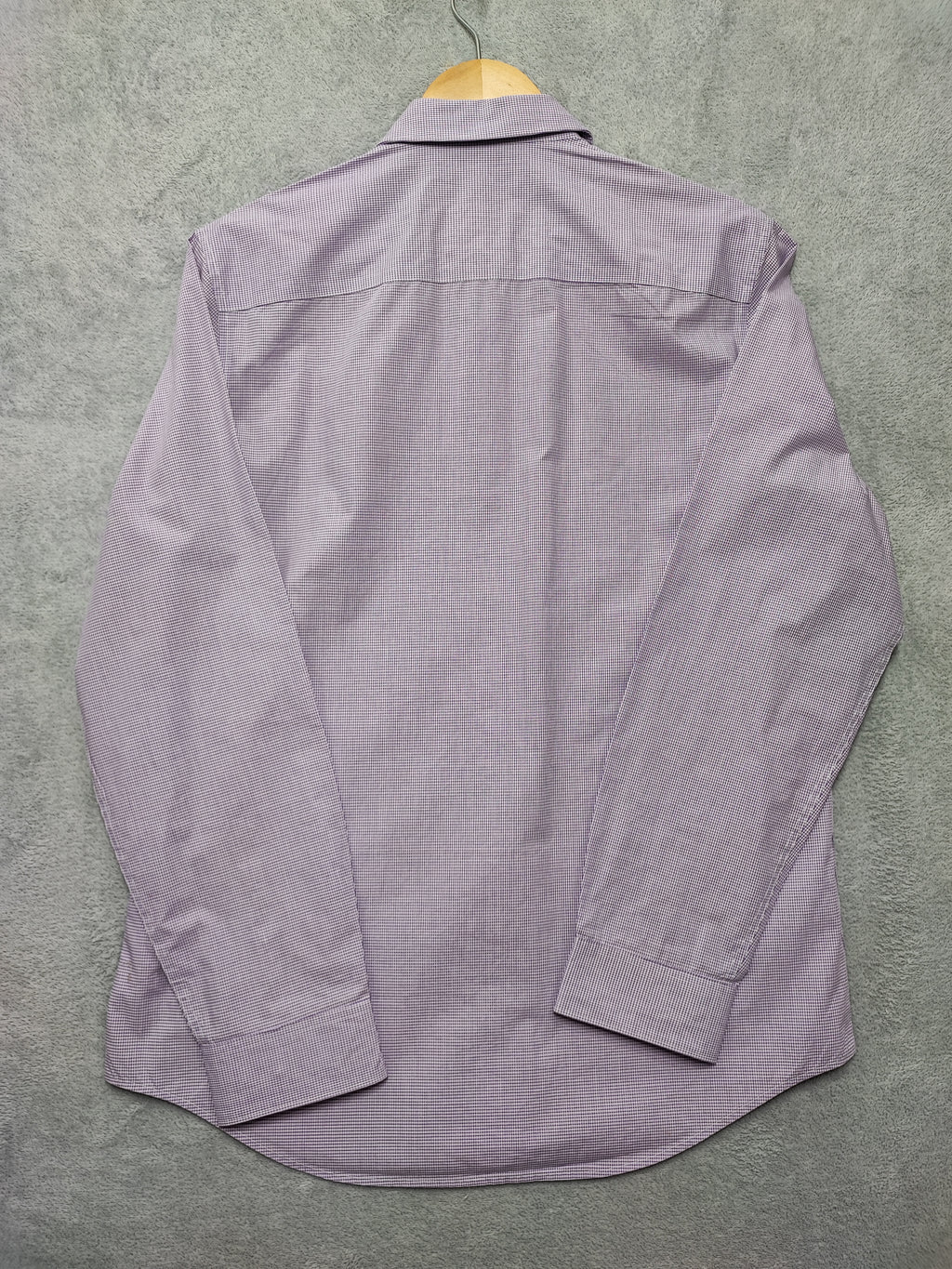Vintage Calvin Klein Checked Long Sleeve Shirt Lilac Purple Men's Size Medium M