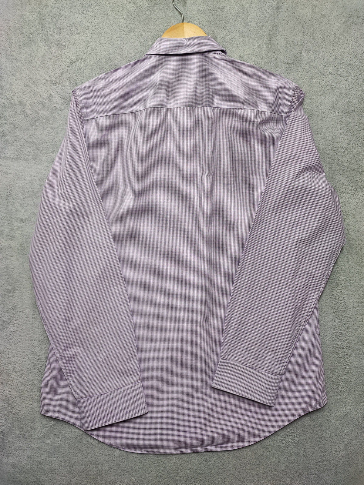 Vintage Calvin Klein Checked Long Sleeve Shirt Lilac Purple Men's Size Medium M