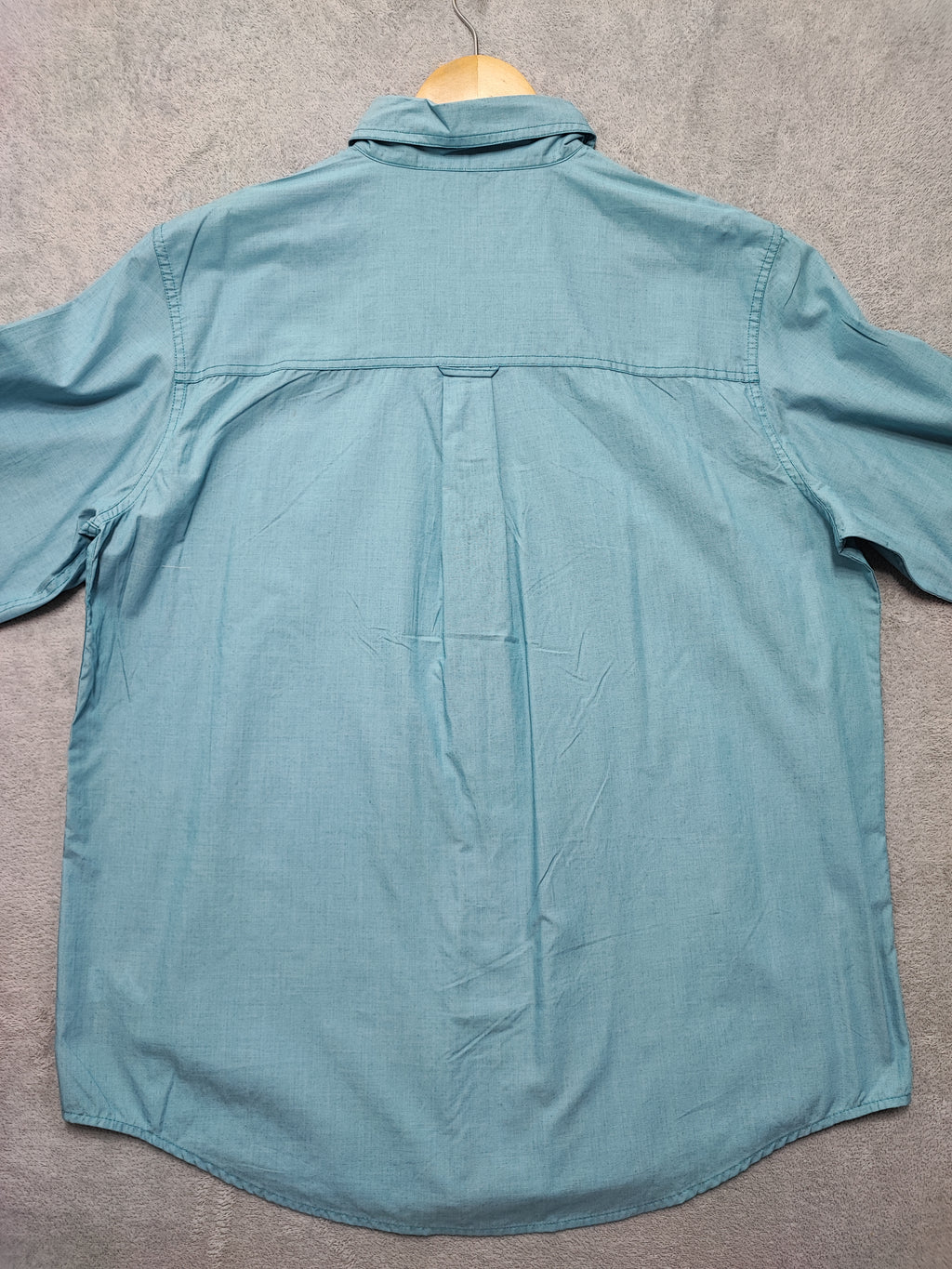 Vintage Chaps Plain Long Sleeve Shirt Turquoise Light Blue Men's Size XL
