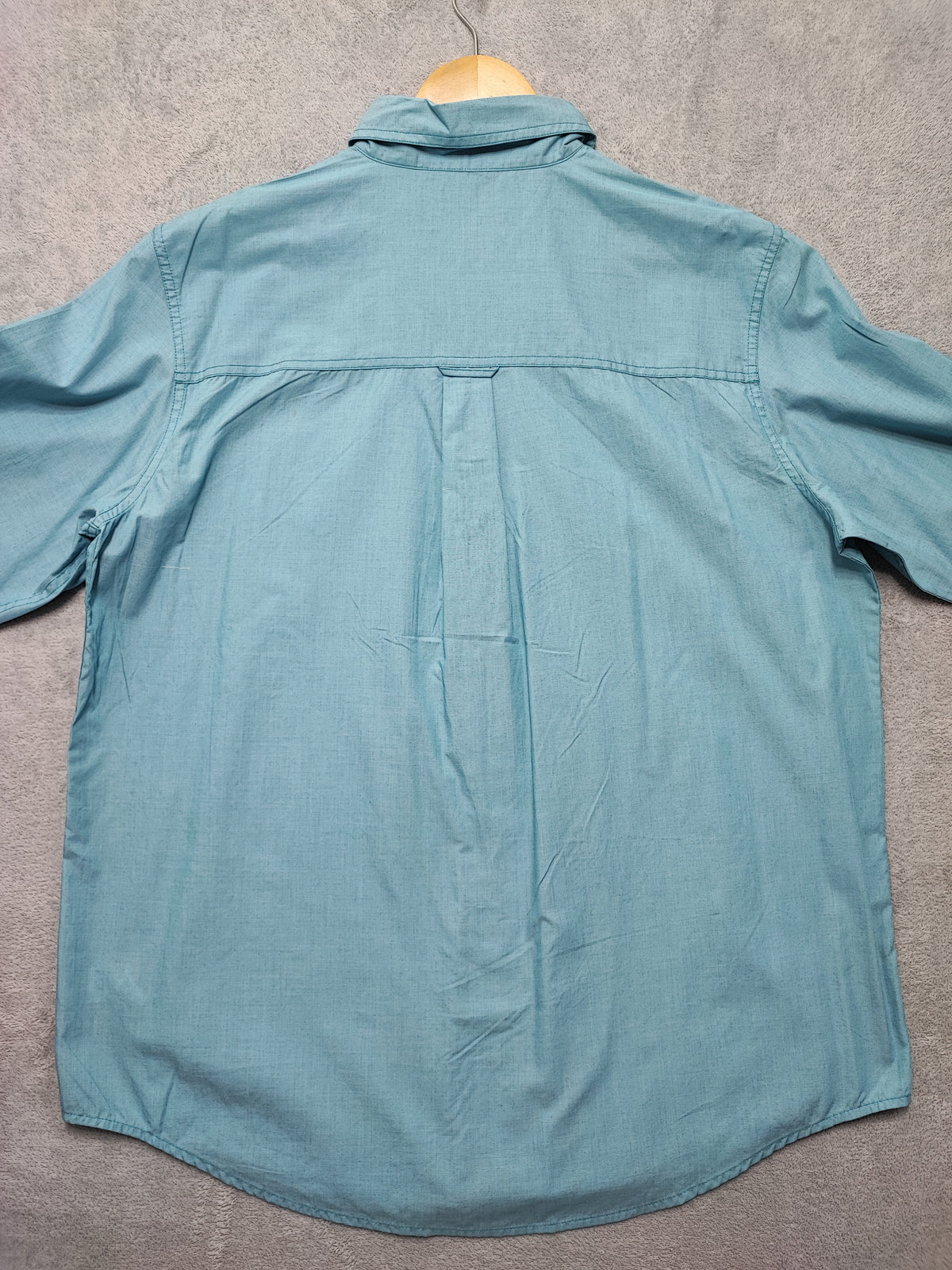 Vintage Chaps Plain Long Sleeve Shirt Turquoise Light Blue Men's Size XL