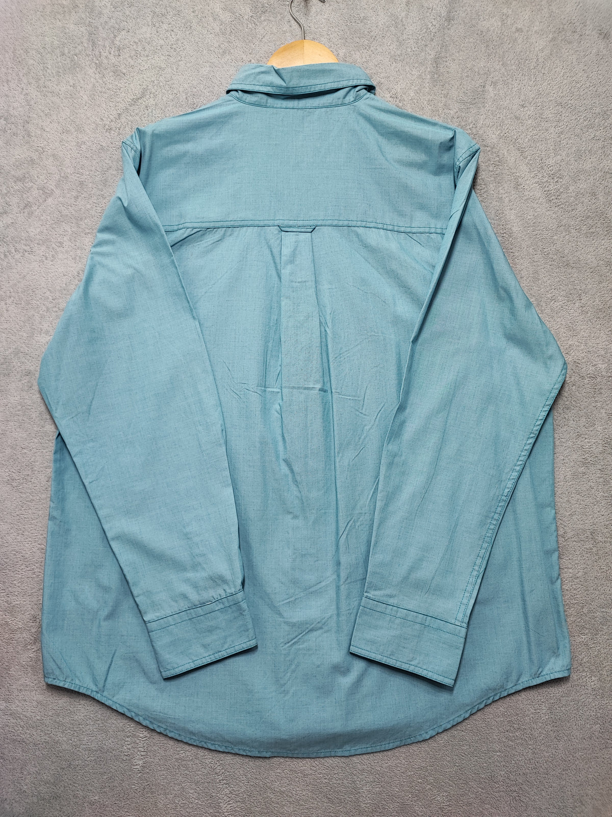 Vintage Chaps Plain Long Sleeve Shirt Turquoise Light Blue Men's Size XL