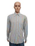 Vintage Gant Striped Long Sleeve Shirt Blue Brown Men's Size Large L