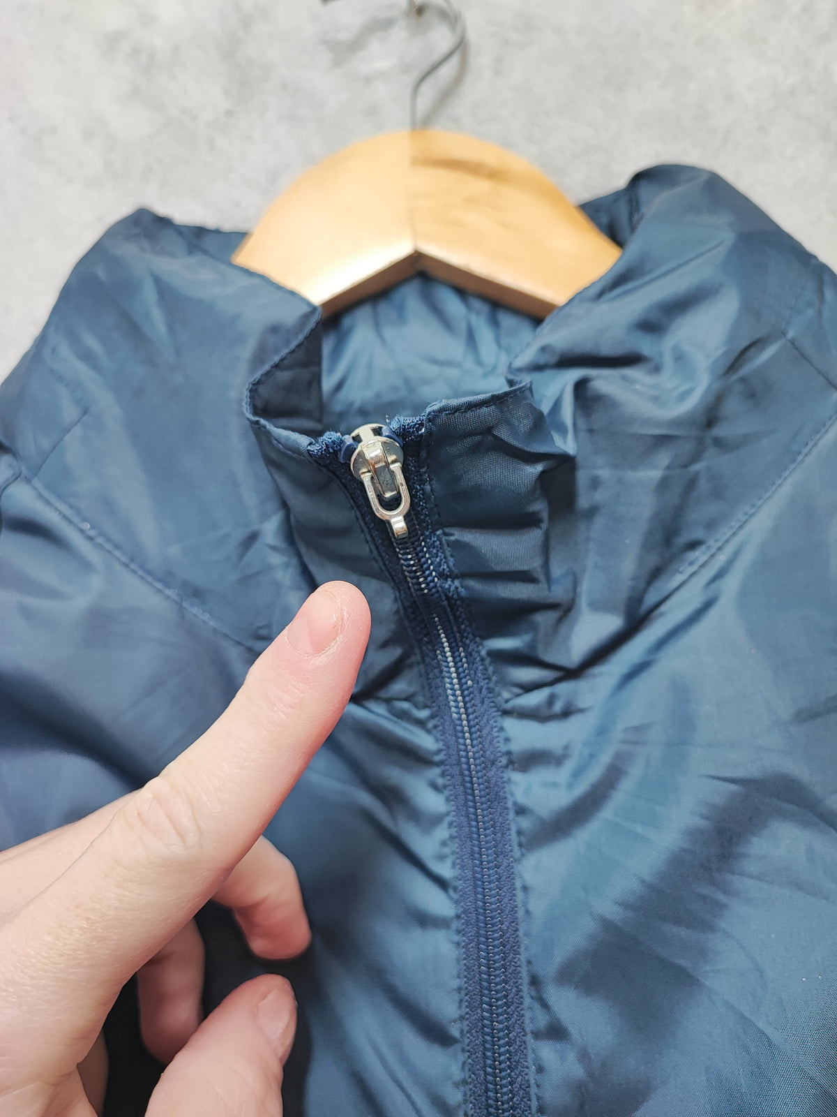 Vintage Umbro Navy Blue Grey Colour Block Piping Windbreaker Jacket Men Large