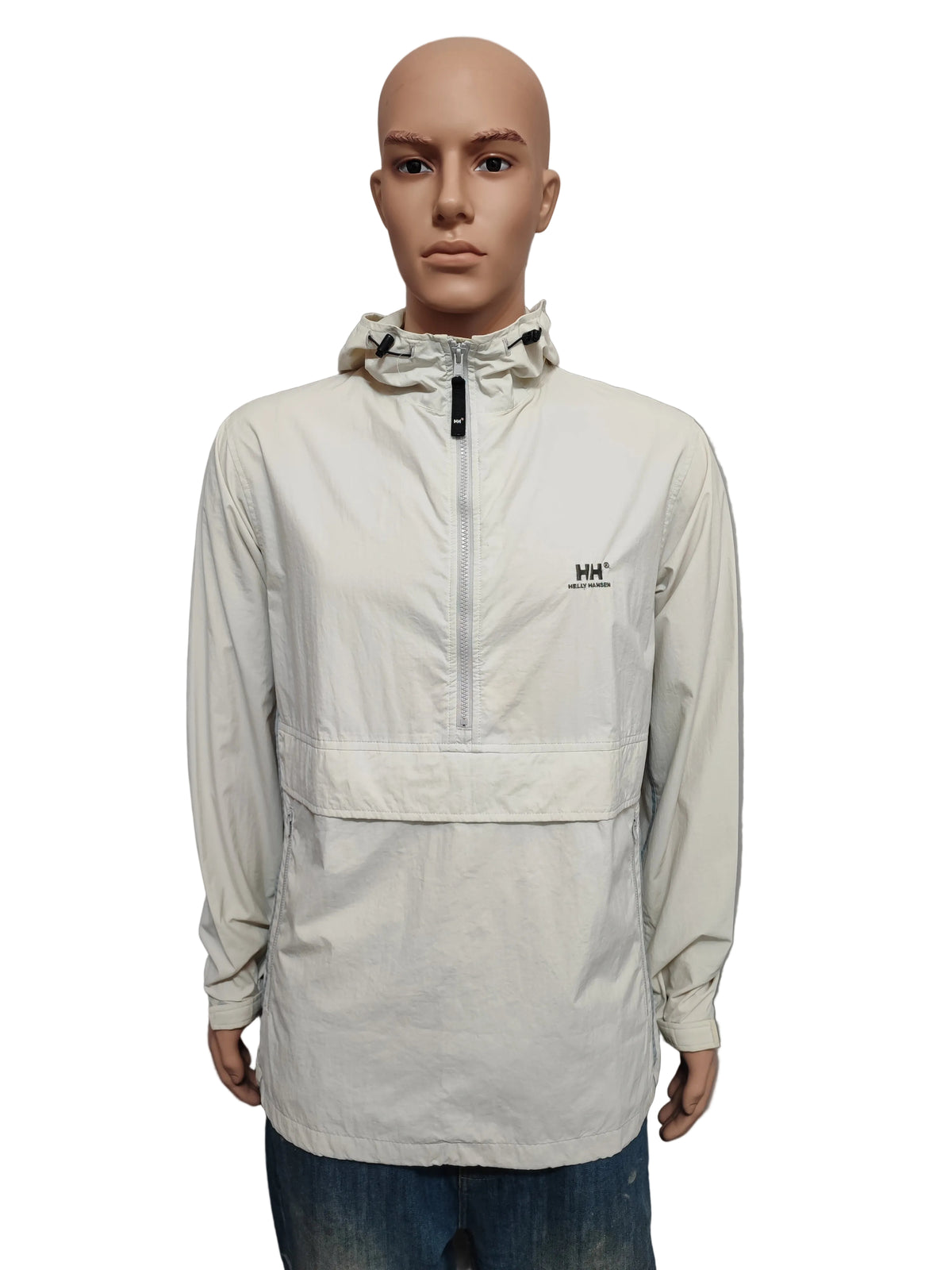Vintage Helly Hansen Technical Hooded Jacket Off White Gorpcore Men Size XL
