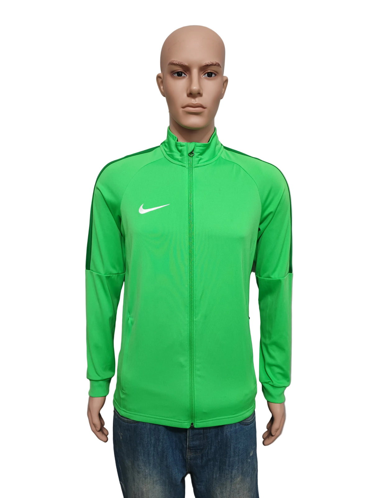 Vintage Nike Striped Piping Zip Up Track Jacket Green Men Size Medium
