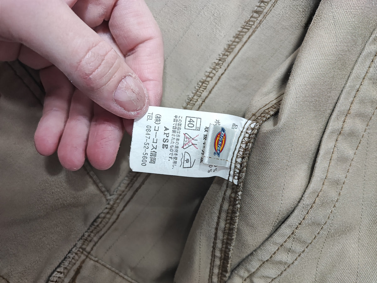 Vintage Dickies Tan Brown Canvas Quilted Eisenhower Workwear Jacket Men Medium