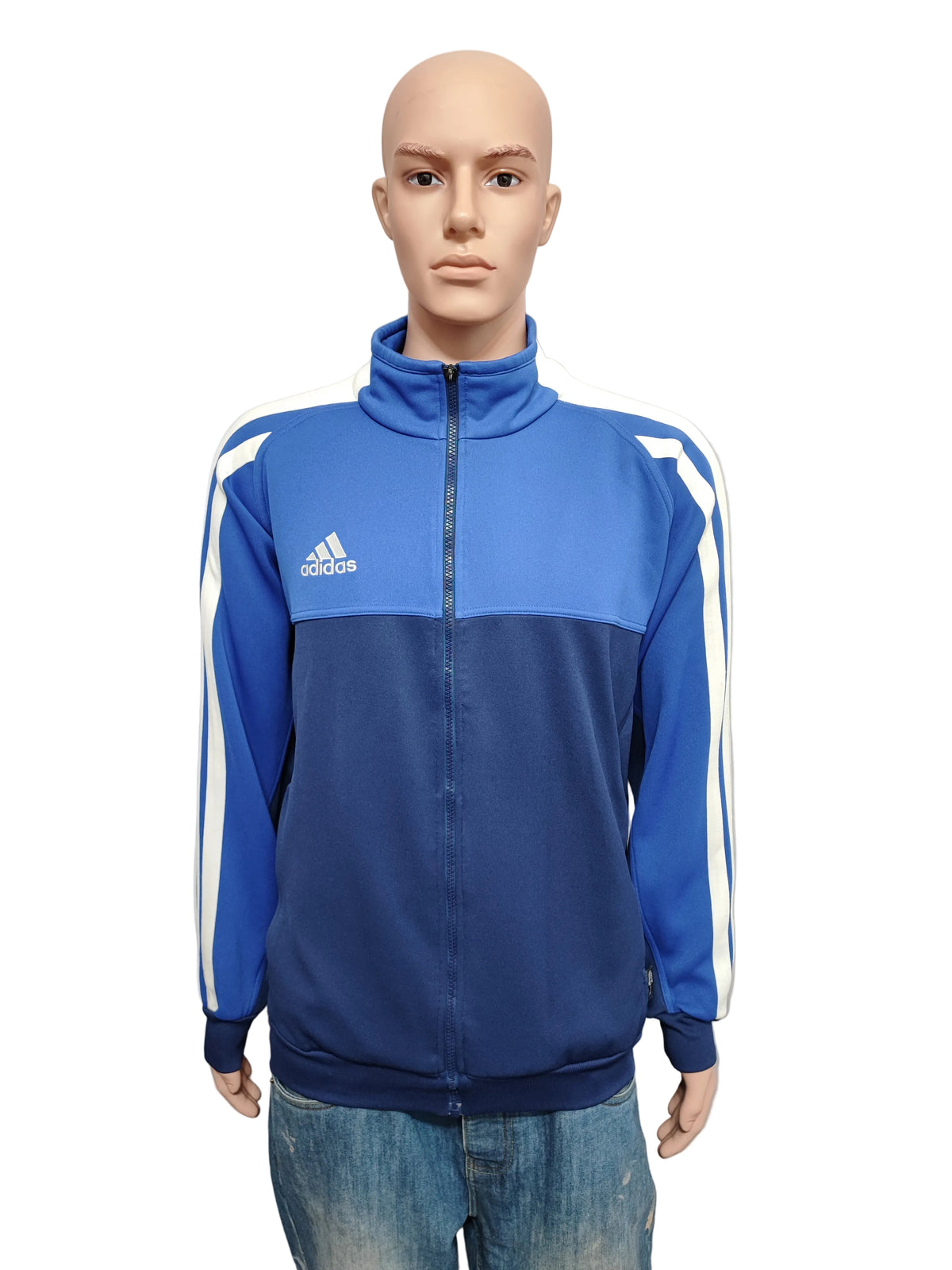 Vintage Adidas Plain Navy Blue Zip Up terrace Track Jacket Men Size XXL