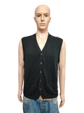 Vintage Chaps Ralph Lauren Plain Faded Black Knit Vest Jumper Men Size Large