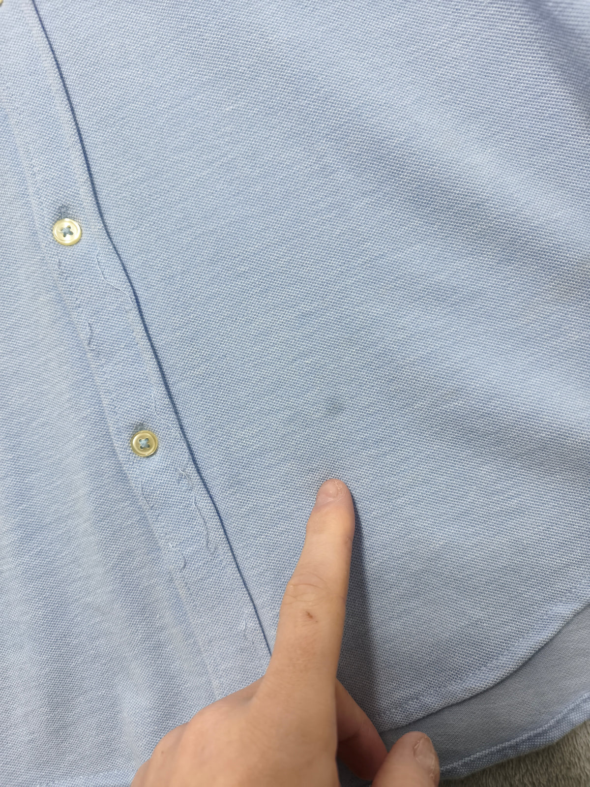 Vintage Zara Man Plain Long Sleeve Shirt Blue Contrast Elbow Patches Men Size M