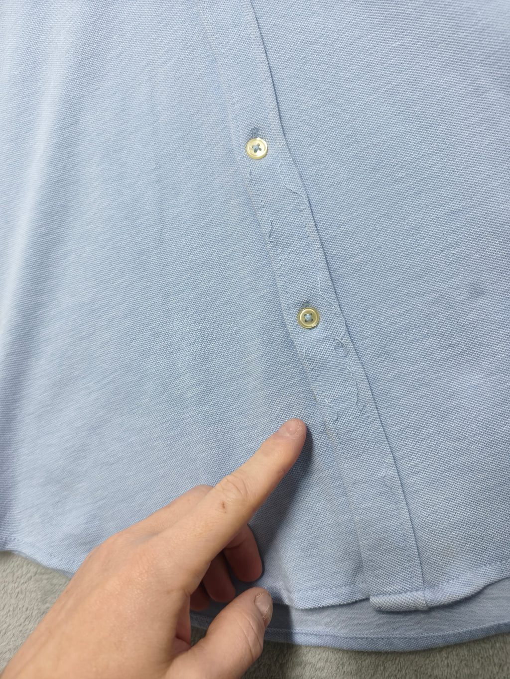Vintage Zara Man Plain Long Sleeve Shirt Blue Contrast Elbow Patches Men Size M