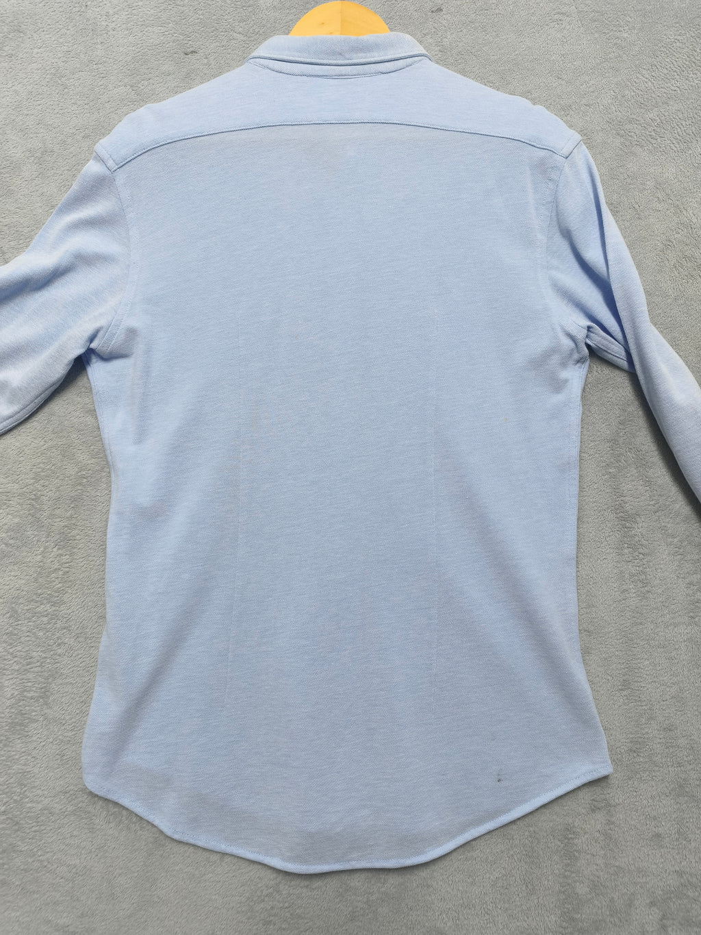 Vintage Zara Man Plain Long Sleeve Shirt Blue Contrast Elbow Patches Men Size M